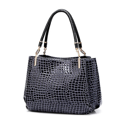 Luxury Crocodile Handbag Women Retro Three-pocket Large Shoulder Bag Female High Quality Causal Totes for Shopping Big Bag Sac