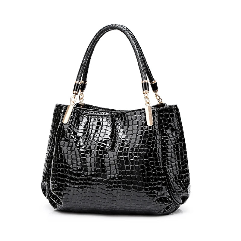 Luxury Crocodile Handbag Women Retro Three-pocket Large Shoulder Bag Female High Quality Causal Totes for Shopping Big Bag Sac