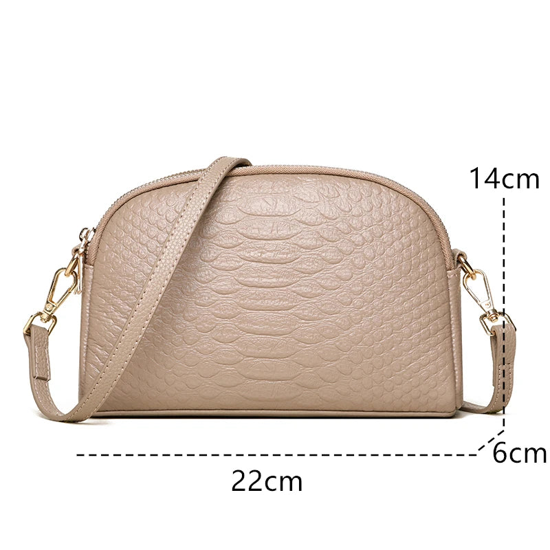 Luxury Crocodile Pattern Genuine Leather Shoulder Crossbody Bag For Women High Quality Cowhide Ladies Messenger Tote Sac Handbag