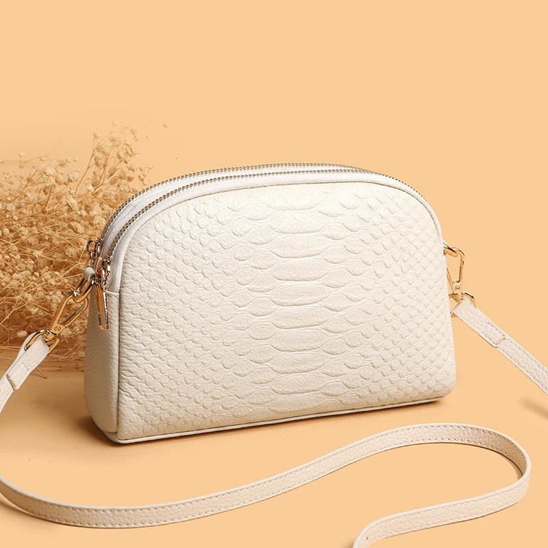 Luxury Crocodile Pattern Genuine Leather Shoulder Crossbody Bag For Women High Quality Cowhide Ladies Messenger Tote Sac Handbag