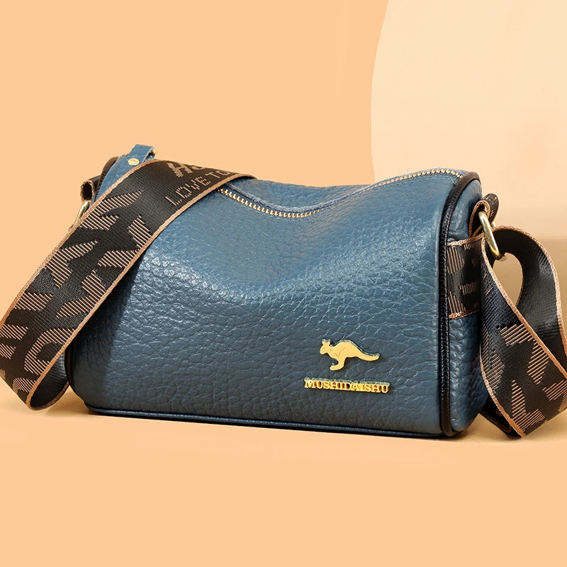 Luxury Cylinder Shoulder Bag Fashion Crocodile Pattern Genuine Leather Women Handbags Large Capacity Crossbody Bags Women Wallet