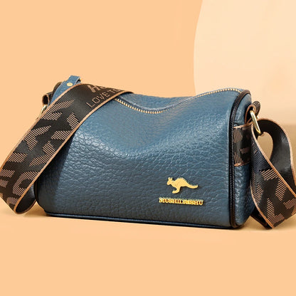 Luxury Cylinder Shoulder Bag Fashion Crocodile Pattern Genuine Leather Women Handbags Large Capacity Crossbody Bags Women Wallet