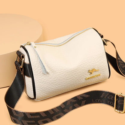Luxury Cylinder Shoulder Bag Fashion Crocodile Pattern Genuine Leather Women Handbags Large Capacity Crossbody Bags Women Wallet