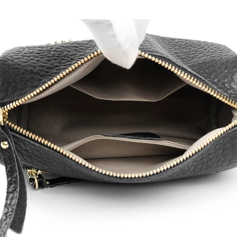 Luxury Cylinder Shoulder Bag Fashion Crocodile Pattern Genuine Leather Women Handbags Large Capacity Crossbody Bags Women Wallet