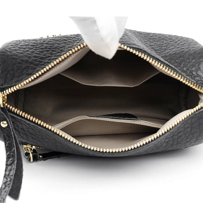 Luxury Cylinder Shoulder Bag Fashion Crocodile Pattern Genuine Leather Women Handbags Large Capacity Crossbody Bags Women Wallet