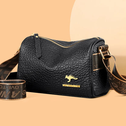 Luxury Cylinder Shoulder Bag Fashion Crocodile Pattern Genuine Leather Women Handbags Large Capacity Crossbody Bags Women Wallet