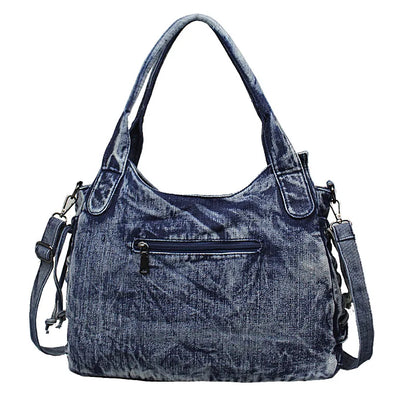 Luxury Denim Jean Bag Women Handbag Female Multiple Pockets Shoulder Crossbody Bag Diamante Girsl Ladies Tote Bags Party Bolsas