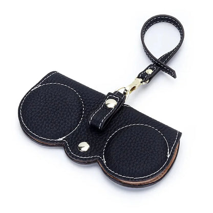 Luxury Design Genuine Leather Glasses Case for Women Eyewear Accessories Simple Cute Wristlet Portable Sunglasses Holder Bags