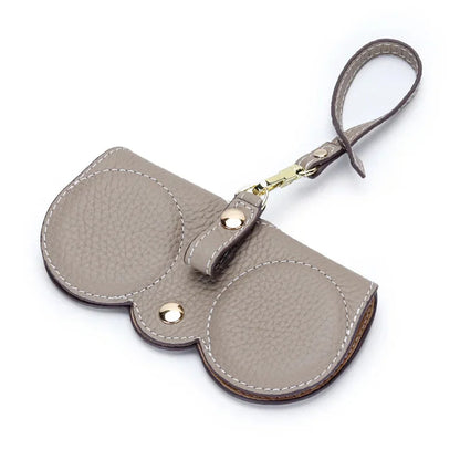 Luxury Design Genuine Leather Glasses Case for Women Eyewear Accessories Simple Cute Wristlet Portable Sunglasses Holder Bags