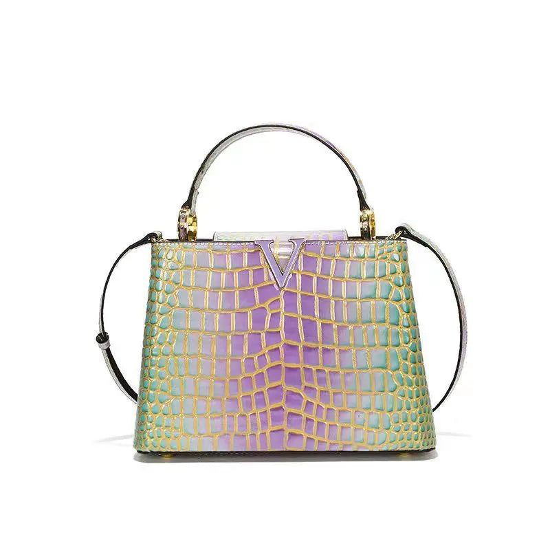 Luxury Designer Brand bolsa feminina 2024 New High-quality сумка Leather Crocodile Print Shoulder Handbags for Women 가방 Hot Sell