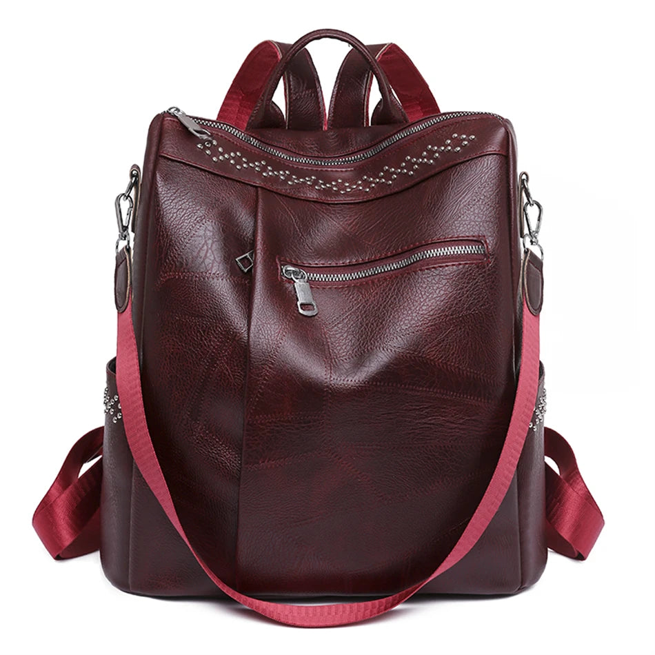 Luxury Designer Female Backpack Pu Leather Leisure Shoulder Bags for Teenage Girls Ladies Travel Bagpack High Quality BackPack