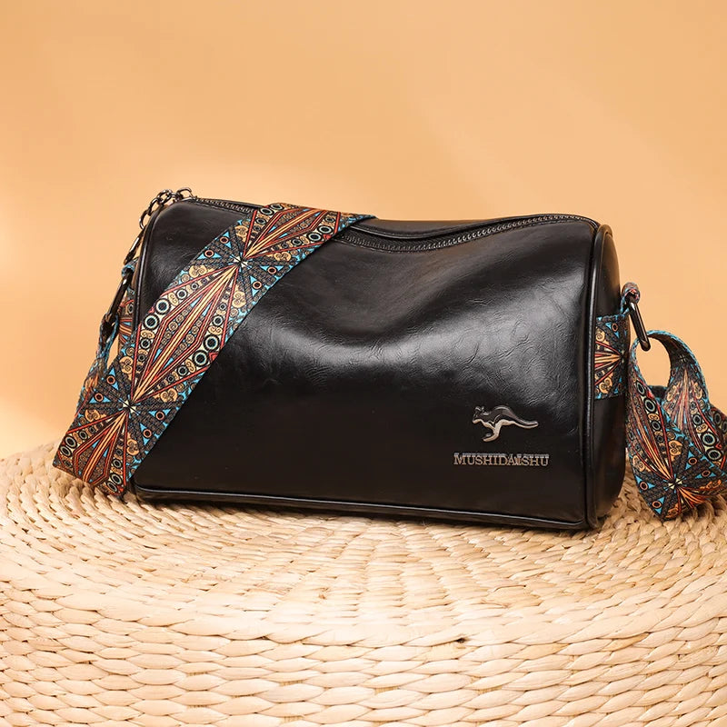 Luxury Designer Handbags High Quality 2023 Leather Shoulder Bags For Women Solid Color Wide Strap Crossbody Bags bolsa feminina
