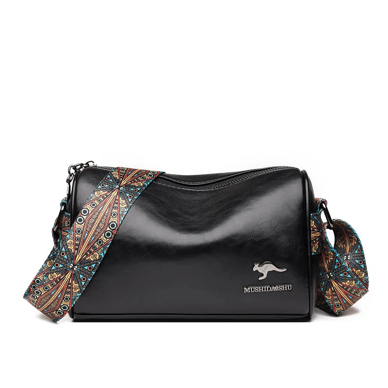 Luxury Designer Handbags High Quality 2023 Leather Shoulder Bags For Women Solid Color Wide Strap Crossbody Bags bolsa feminina