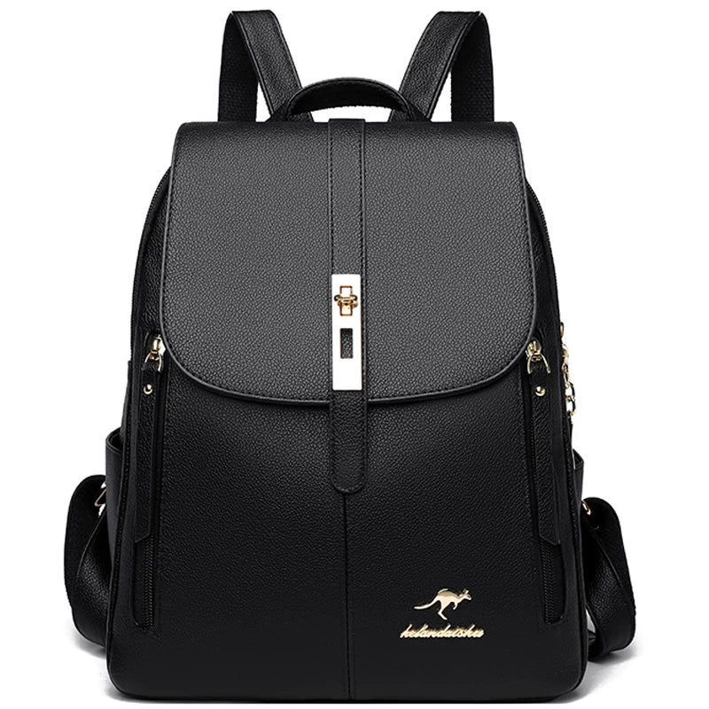 Luxury Designer Ladies Bookbag Fashion Women Backpack High Quality PU Leather Backpacks Large Capacity Travel SchoolBag Mochilas