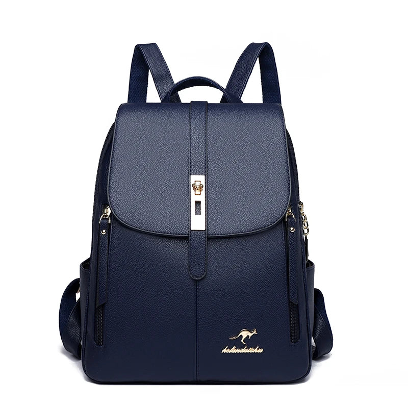 Luxury Designer Ladies Bookbag Fashion Women Backpack High Quality PU Leather Backpacks Large Capacity Travel SchoolBag Mochilas