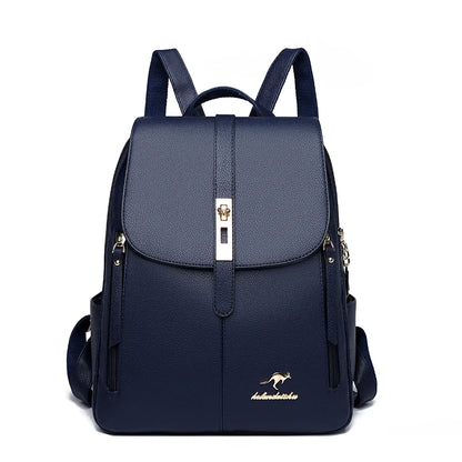 Luxury Designer Ladies Bookbag Fashion Women Backpack High Quality PU Leather Backpacks Large Capacity Travel SchoolBag Mochilas