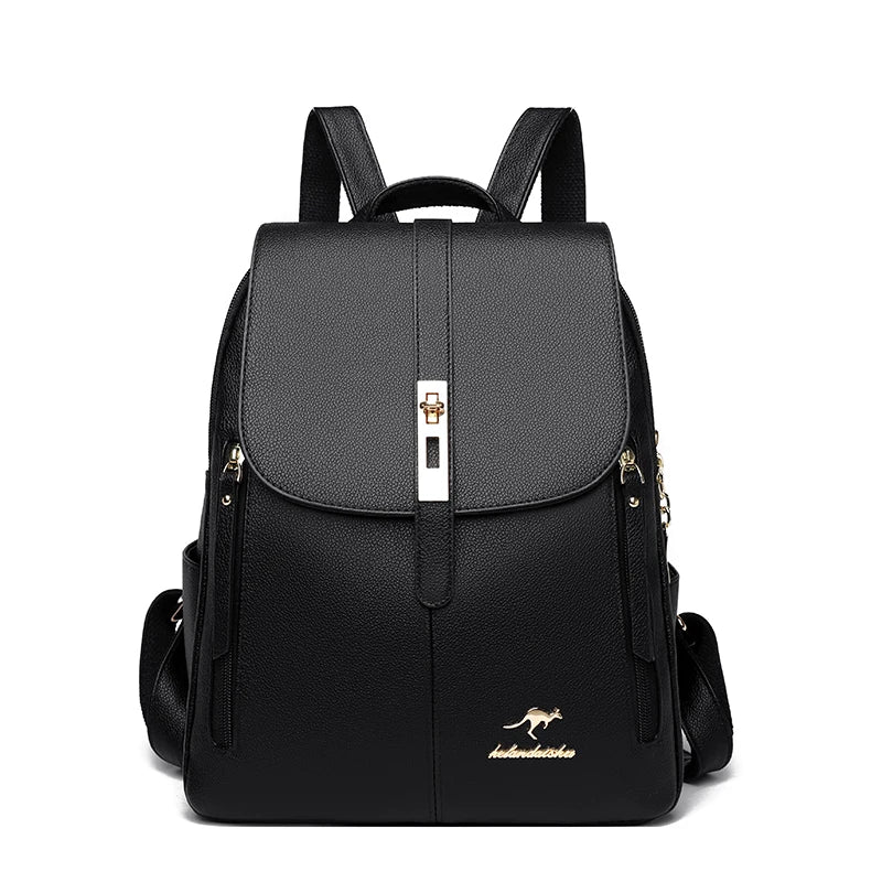 Luxury Designer Ladies Bookbag Fashion Women Backpack High Quality PU Leather Backpacks Large Capacity Travel SchoolBag Mochilas