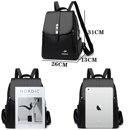 Luxury Designer Ladies Bookbag Fashion Women Backpack High Quality PU Leather Backpacks Large Capacity Travel SchoolBag Mochilas