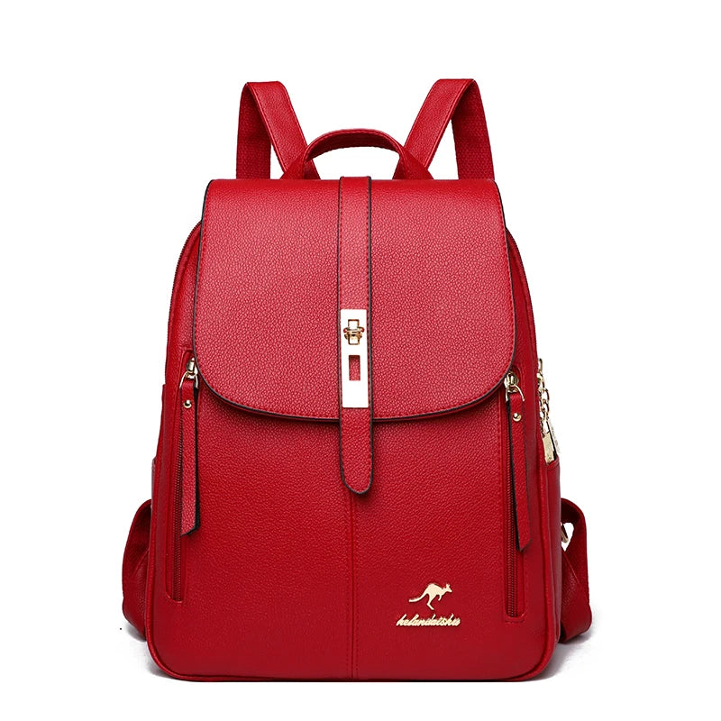 Luxury Designer Ladies Bookbag Fashion Women Backpack High Quality PU Leather Backpacks Large Capacity Travel SchoolBag Mochilas
