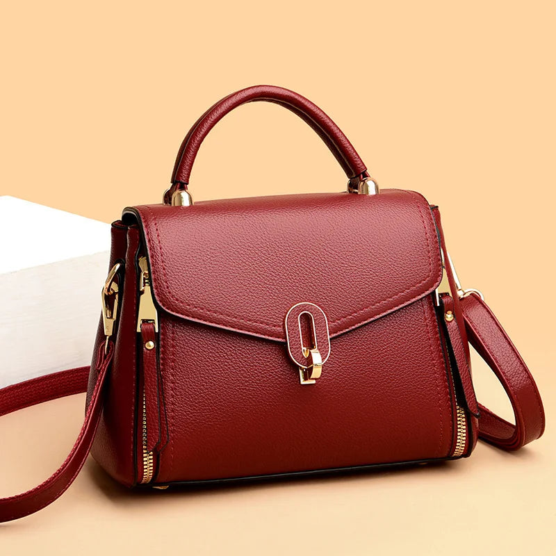 Luxury Designer Multi Layered Women's Handbag 2024 Trendy High Quality Soft Leather Messenger Bag Women's Shoulder Crossbody Bag