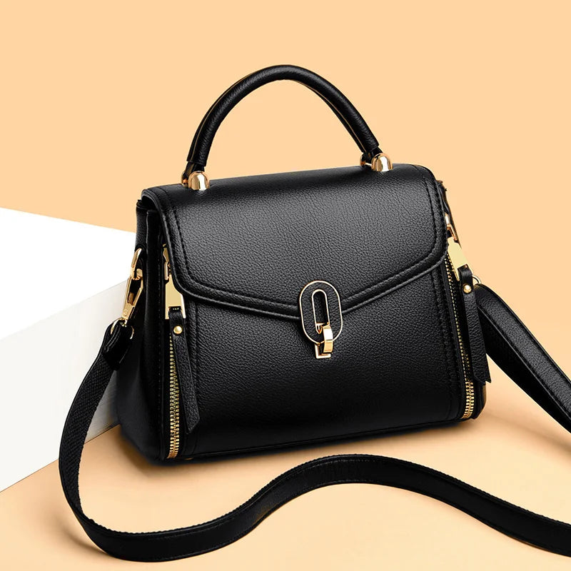 Luxury Designer Multi Layered Women's Handbag 2024 Trendy High Quality Soft Leather Messenger Bag Women's Shoulder Crossbody Bag