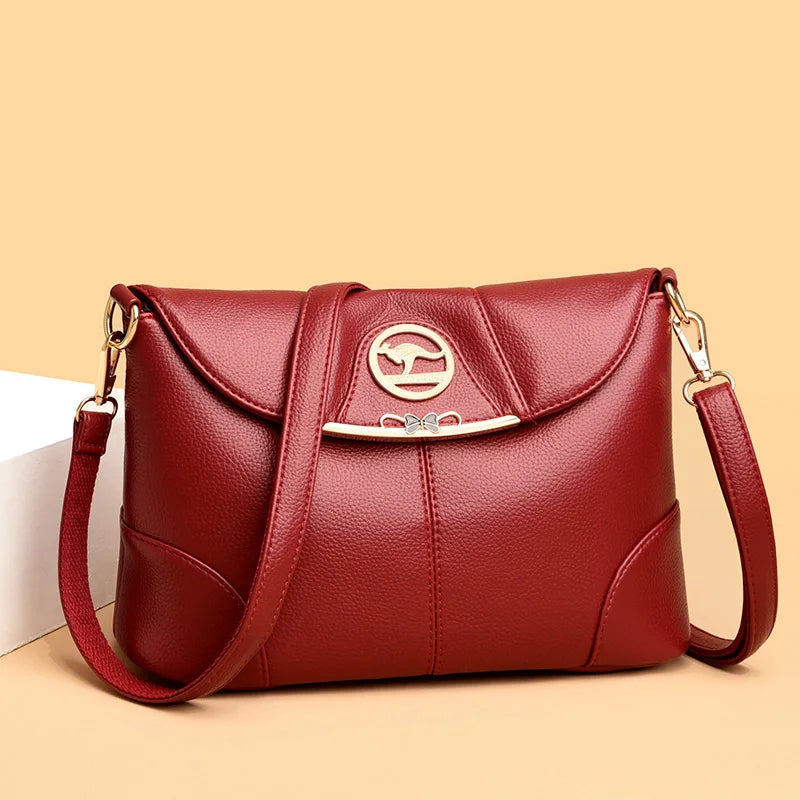Luxury Designer PU Leather Handbags Purses Fashion Ladies Shoulder Messenger Crossbody Bag Casual Tote Bag Women 2024 Simple Sac