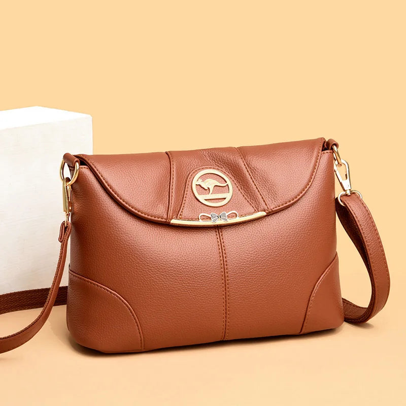 Luxury Designer PU Leather Handbags Purses Fashion Ladies Shoulder Messenger Crossbody Bag Casual Tote Bag Women 2024 Simple Sac