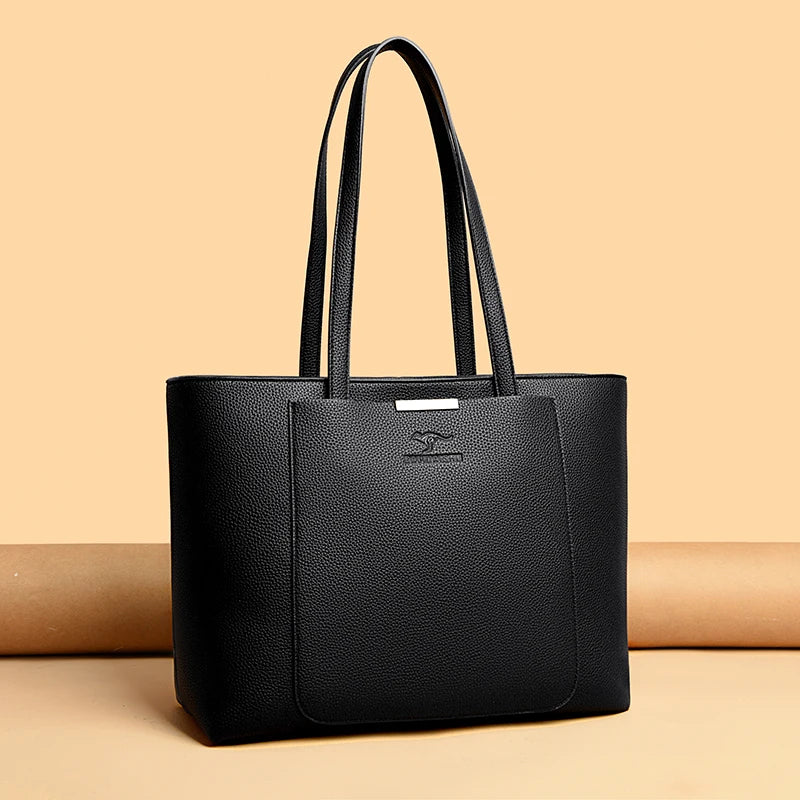 Luxury Designer Solid Color Handbags Soft Leather Shoulder Bag Large Capacity Shopping HandBag Sac High Quality Women Tote Bags