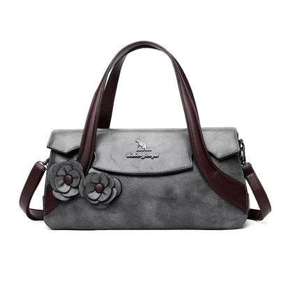 Luxury Designer Women Shoulder Crossbody Tote Bag High Quality Trend Solid Color Personality Flower Leather Purse and Handbags