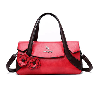 Luxury Designer Women Shoulder Crossbody Tote Bag High Quality Trend Solid Color Personality Flower Leather Purse and Handbags