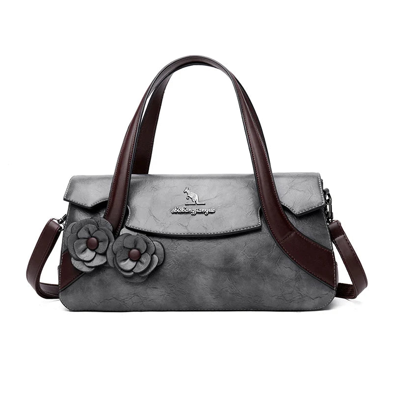 Luxury Designer Women Shoulder Crossbody Tote Bag High Quality Trend Solid Color Personality Flower Leather Purse and Handbags