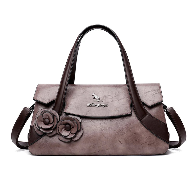 Luxury Designer Women Shoulder Crossbody Tote Bag High Quality Trend Solid Color Personality Flower Leather Purse and Handbags