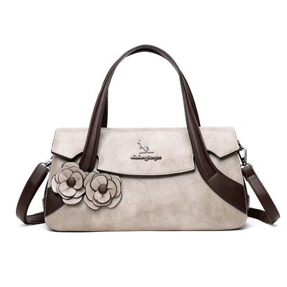 Luxury Designer Women Shoulder Crossbody Tote Bag High Quality Trend Solid Color Personality Flower Leather Purse and Handbags