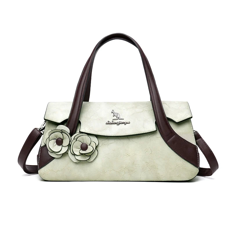 Luxury Designer Women Shoulder Crossbody Tote Bag High Quality Trend Solid Color Personality Flower Leather Purse and Handbags