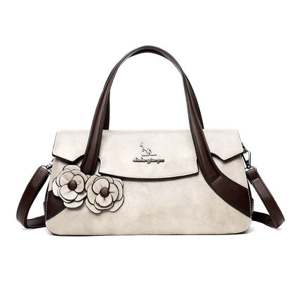 Luxury Designer Women Shoulder Crossbody Tote Bag High Quality Trend Solid Color Personality Flower Leather Purse and Handbags