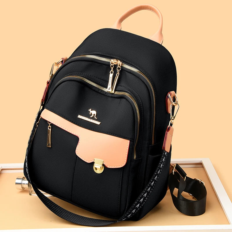 Luxury Designer Women's Backpack with High Aesthetic Value Trendy School Student Bag Large Capacity Waterproof Nylon Travel Bags