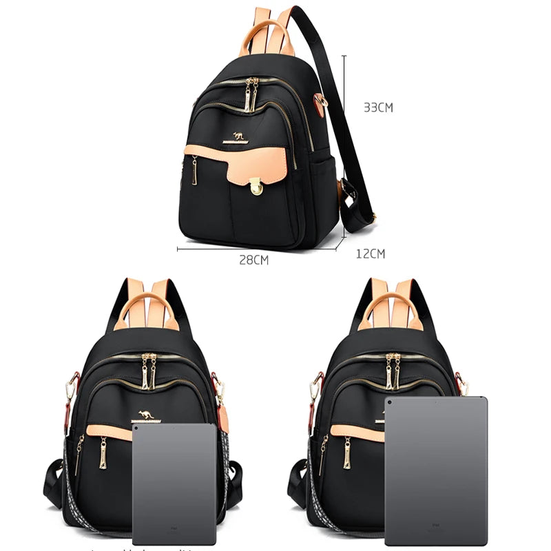 Luxury Designer Women's Backpack with High Aesthetic Value Trendy School Student Bag Large Capacity Waterproof Nylon Travel Bags