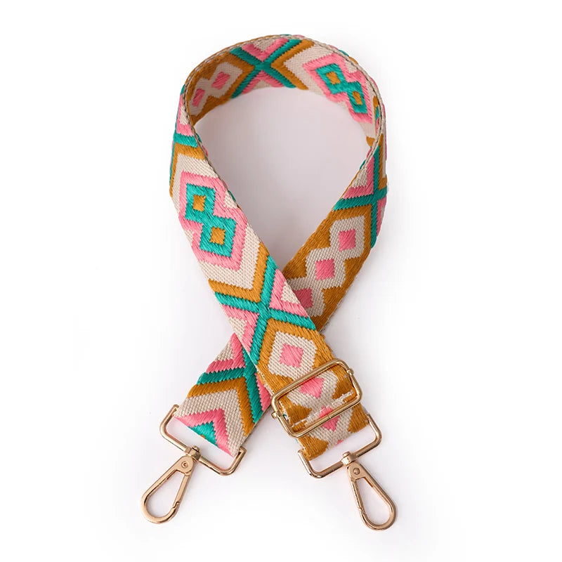 Luxury Embroider Wide Bag Strap Women Bag Accessories Bag Strap Shoulder Strap Replacement Adjustable Removable 2023 Bag Straps