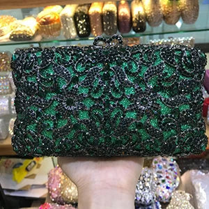 Luxury Evening Bags Gold Women Clutch Hollow Out Crystal Party Banquet Purse Dinner Bags Fashion Ladies Handbag Shoulder Bags