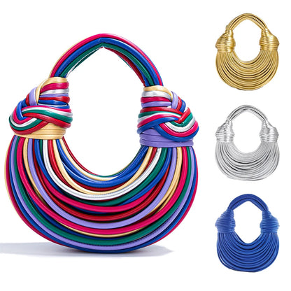 Luxury Evening Bags Purses for Women Golden Noodle Knot Design Dinner Wedding Party Clutch Bag 2024 High Quality Handbags Trendy