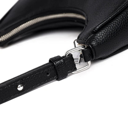 Luxury Genuine Leather Axillary Crescent Bag Female Solid Color Cow Leather Shoulder Crossbody Bag Women's Handbag Messenger Sac