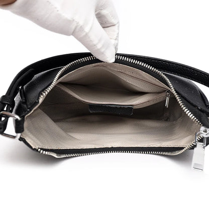 Luxury Genuine Leather Axillary Crescent Bag Female Solid Color Cow Leather Shoulder Crossbody Bag Women's Handbag Messenger Sac