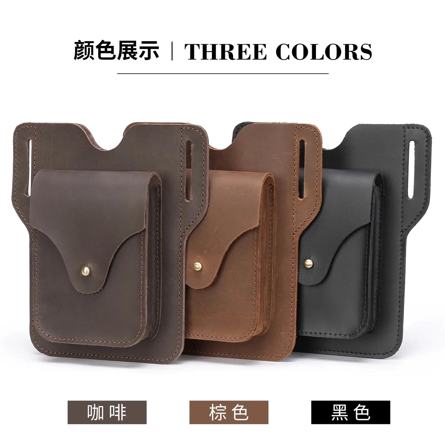 Luxury Genuine Leather Belt Clip Case Men Travel Waist For Mobile Phone Bag Cellphone Loop Holster Pouch Cover
