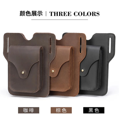 Luxury Genuine Leather Belt Clip Case Men Travel Waist For Mobile Phone Bag Cellphone Loop Holster Pouch Cover
