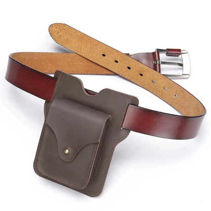 Luxury Genuine Leather Belt Clip Case Men Travel Waist For Mobile Phone Bag Cellphone Loop Holster Pouch Cover