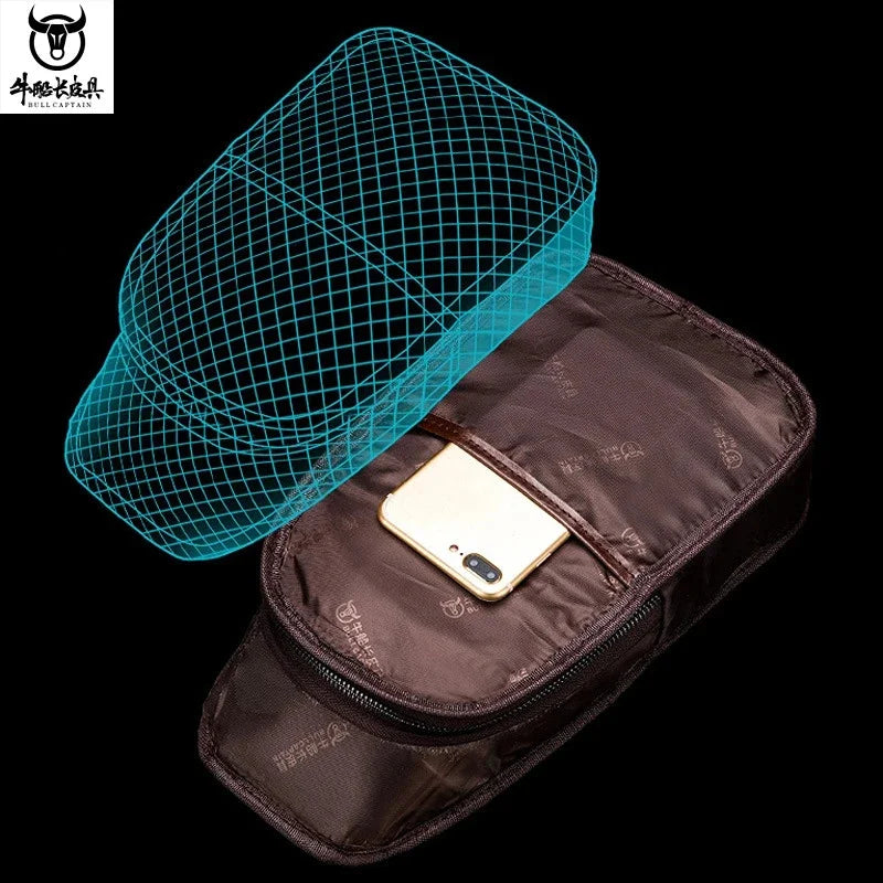 Luxury Genuine Leather Chest Leisure Fashion Crossbody 100% Cowhide Men's Shoulder USB Rechargeable Travel Bag