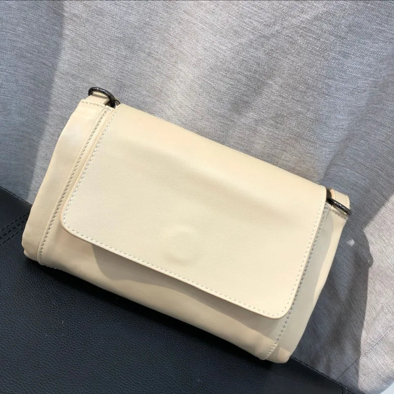 Luxury Genuine Leather Cowhide Crossbody Shoulder Bags Women Simple All-match Casual Fashion Purses Female Handbags 2024 New