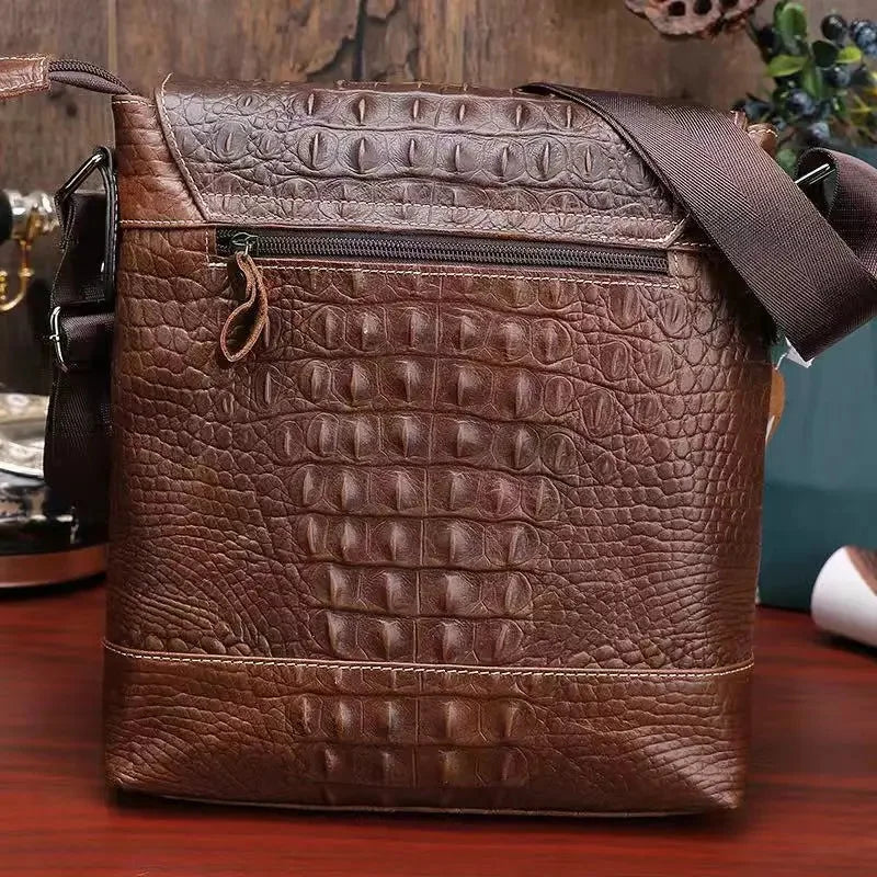 Luxury Genuine Leather For Men Casual Crossbody Cowhide Messenger Bag Male Business Shoulder Strap Handbag
