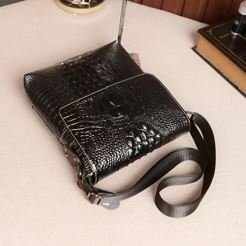 Luxury Genuine Leather For Men Casual Crossbody Cowhide Messenger Bag Male Business Shoulder Strap Handbag