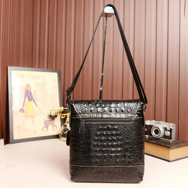 Luxury Genuine Leather For Men Casual Crossbody Cowhide Messenger Bag Male Business Shoulder Strap Handbag